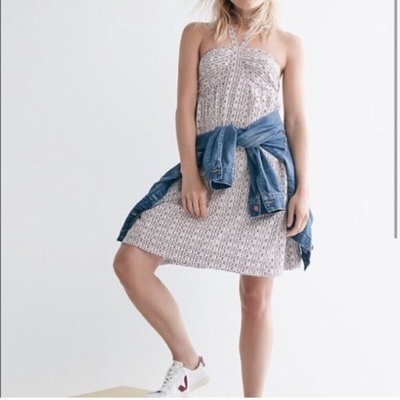 NWT Madewell Silk Convertible Halter Dress 6 Preppy Summer Classic - Picture 2 of 8